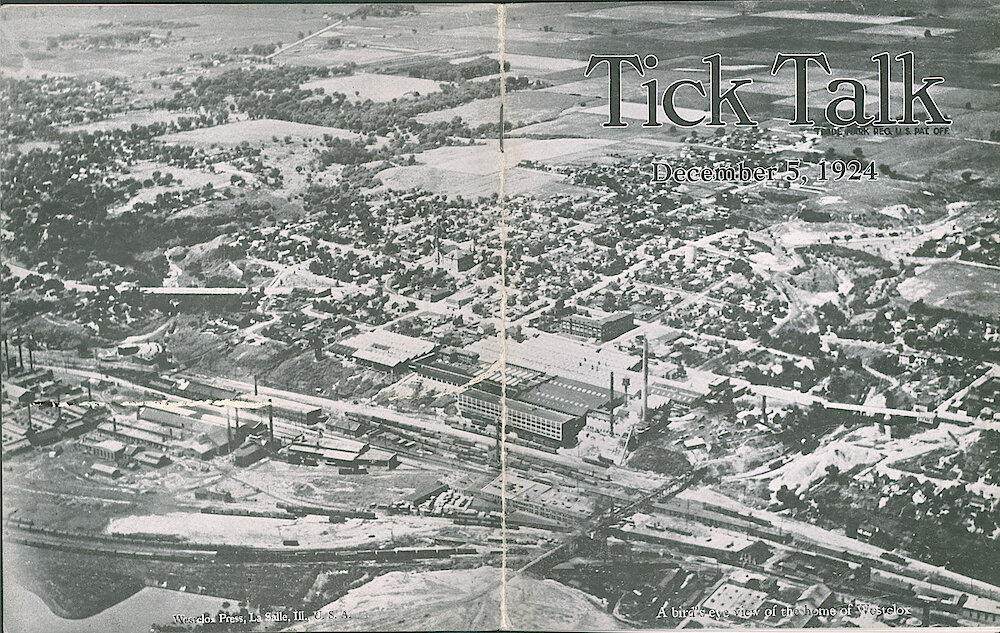 Westclox Tick Talk, December 5, 1924 (Factory Edition), Vol. 10 No. 10 > F & B. Factory: "A Bird&039;s Eye View Of The Home Of Westclox"