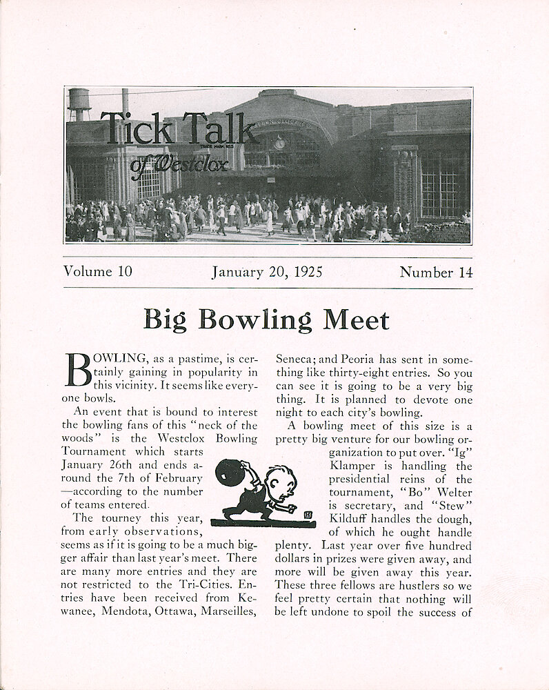 Westclox Tick Talk, January 20, 1925 (Factory Edition), Vol. 10 No. 14 > 1