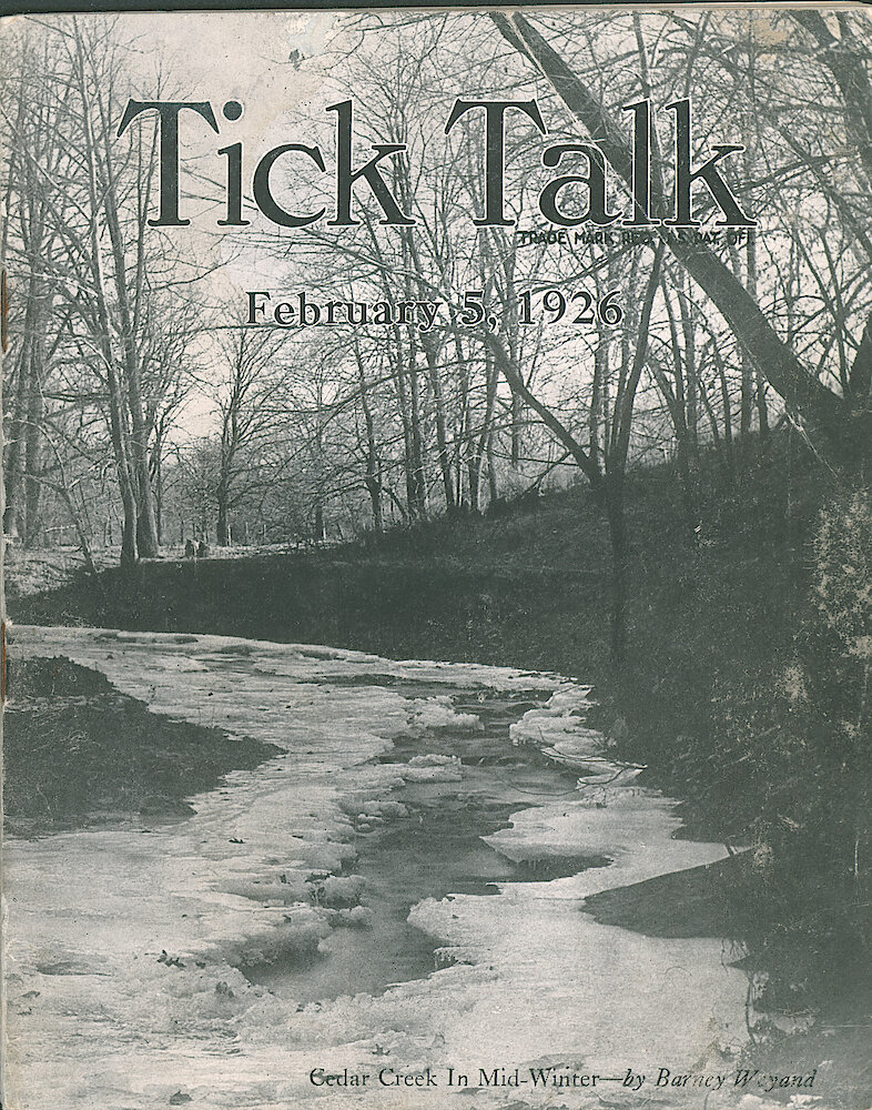 Westclox Tick Talk, February 5, 1926 (Factory Edition), Vol. 11 No. 15 > F. Picture: "Cedar Creek In Mid-Winter" By Barney Weyand