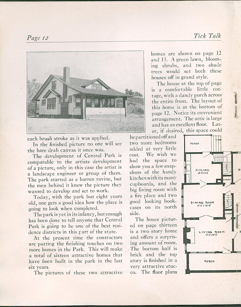 Westclox Tick Talk, July 5, 1926 (Factory Edition), Vol. 12 No. 1 > 12. Article: "Two Homes For Sale"