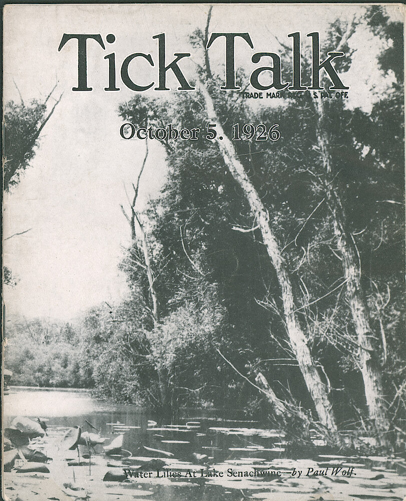 Westclox Tick Talk, October 5, 1926 (Factory Edition), Vol. 12 No. 7 > F. Picture: "Water Lilies At Lake Senachwine" By Paul Wolf