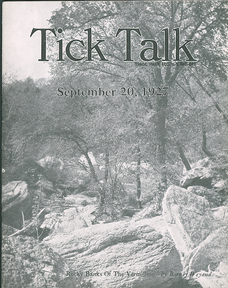 Westclox Tick Talk, September 20, 1927 (Factory Edition), Vol. 13 No. 6 > F. Picture: "Rocky Banks Of The Vermillion" By Barney Weyand