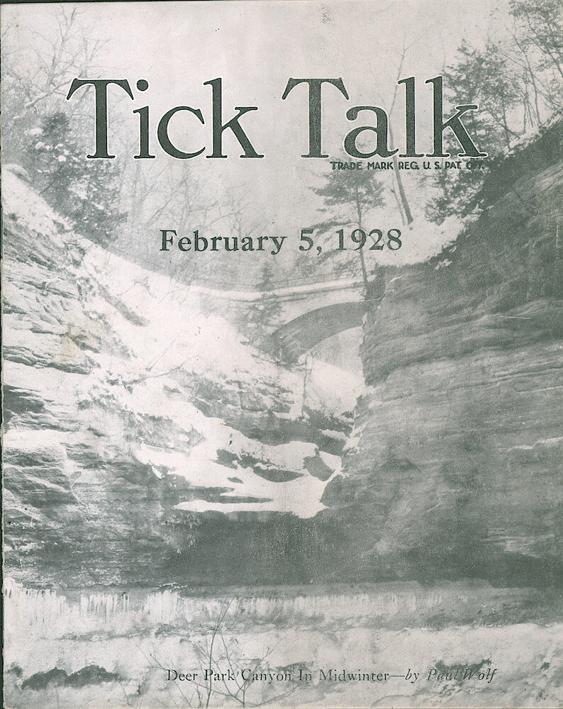 Westclox Tick Talk, February 5, 1928 (Factory Edition), Vol. 13 No. 15 > F. Picture: "Deer Park Canyon In Midwinter" By Paul Wolf