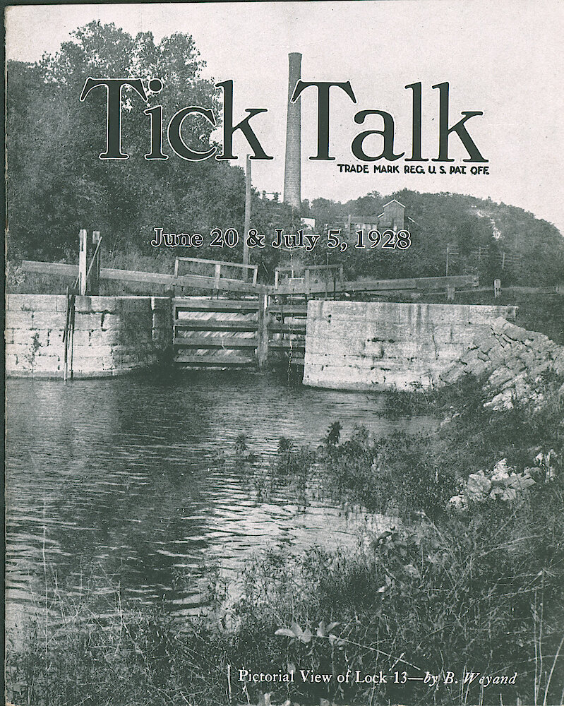 Westclox Tick Talk, June 20 & July 5, 1928 (Factory Edition), Vol. 13 No. 24 > F. Picture: "Pictorial View Of Lock 13" By B. Weyand