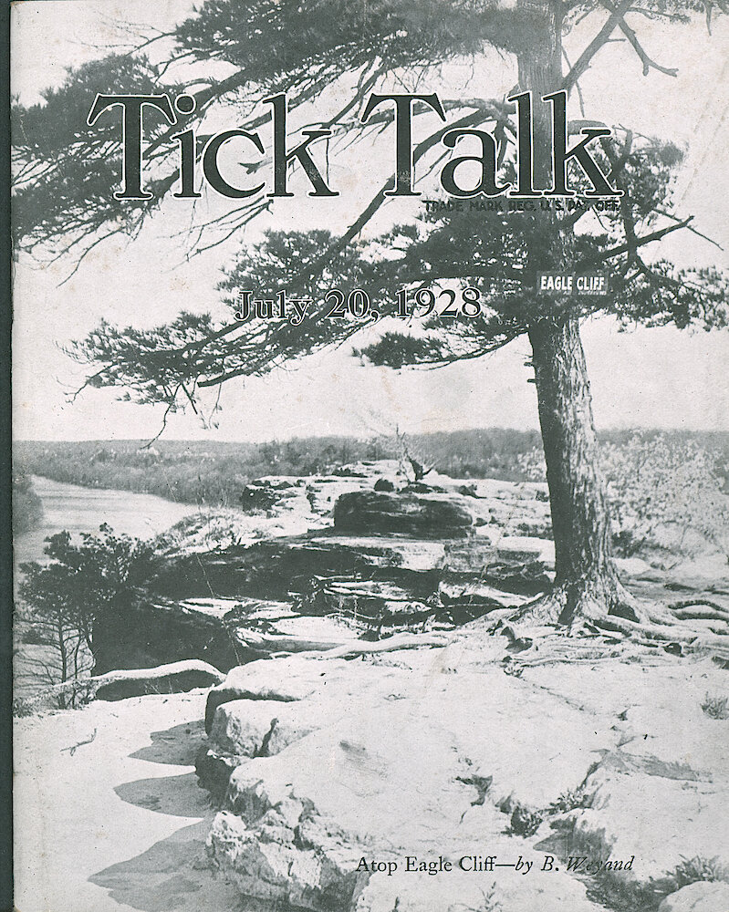 Westclox Tick Talk, July 20, 1928 (Factory Edition), Vol. 14 No. 2 > F. Picture: "Atop Eagle Cliff" By Barney Weyand