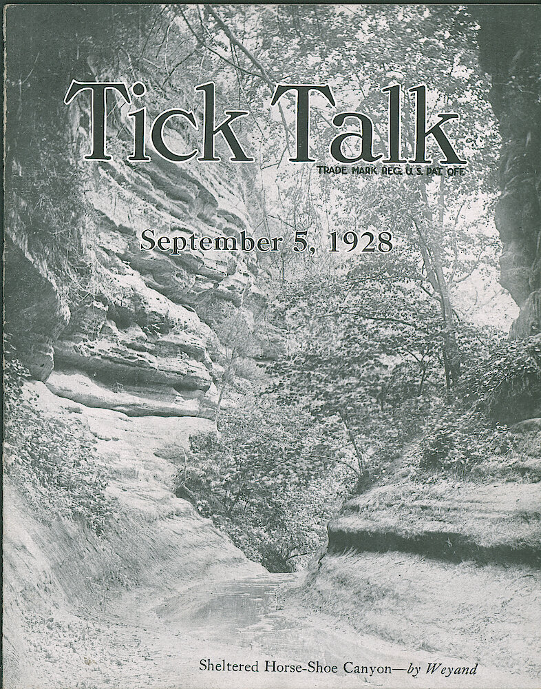 Westclox Tick Talk, September 5, 1928 (Factory Edition), Vol. 14 No. 5 > F. Picture: "Sheltered Horse-Shoe Canyon" By Weyand