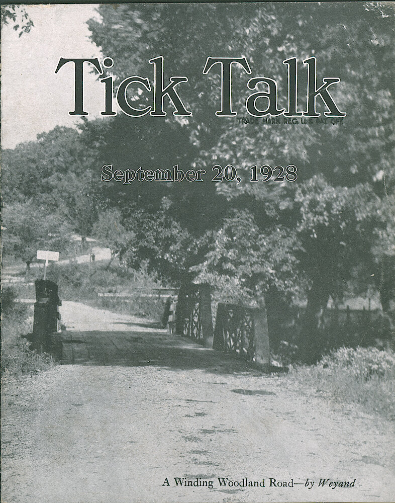 Westclox Tick Talk, September 20, 1928 (Factory Edition), Vol. 14 No. 6 > F. Picture: "A Winding Woodland Road" By Weyand