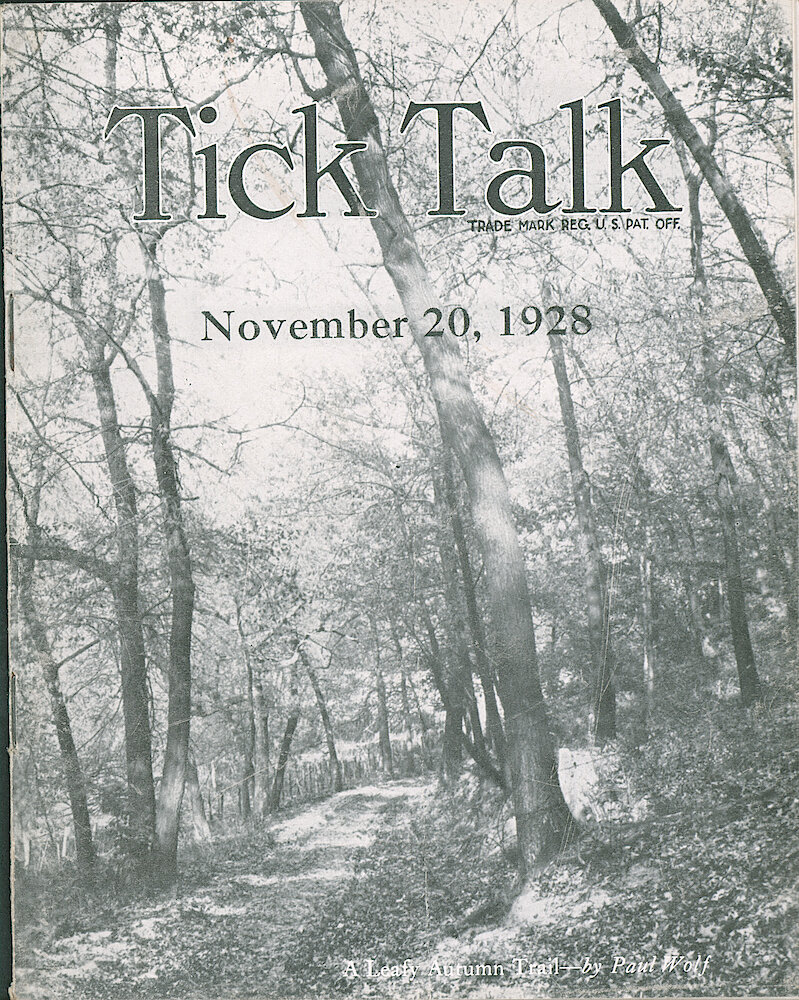 Westclox Tick Talk, November 20, 1928 (Factory Edition), Vol. 14 No. 10 > F. Picture: "A Leafy Autumn Trail" By Paul Wolf