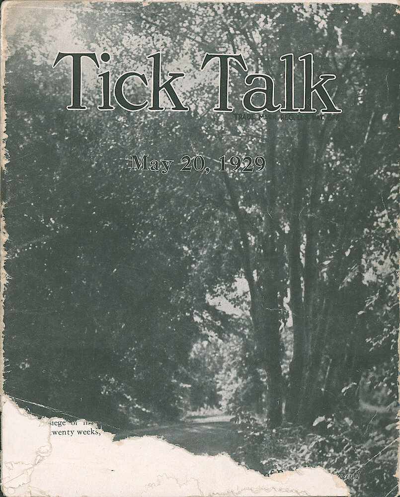 Westclox Tick Talk, May 20, 1929 (Factory Edition), Vol. 14 No. 22 > F. Picture: By Barney Weyand (cover Torn, Cannot Read Caption).