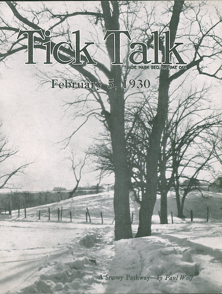 Westclox Tick Talk, February 5, 1930 (Factory Edition), Vol. 15 No. 15 > F. Picture: "A Snowy Pathway" By Paul &039;wolf