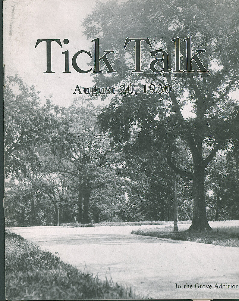 Westclox Tick Talk, August 20, 1930 (Factory Edition), Vol. 16 No. 4 > F. Picture: "In The Grove Addition"