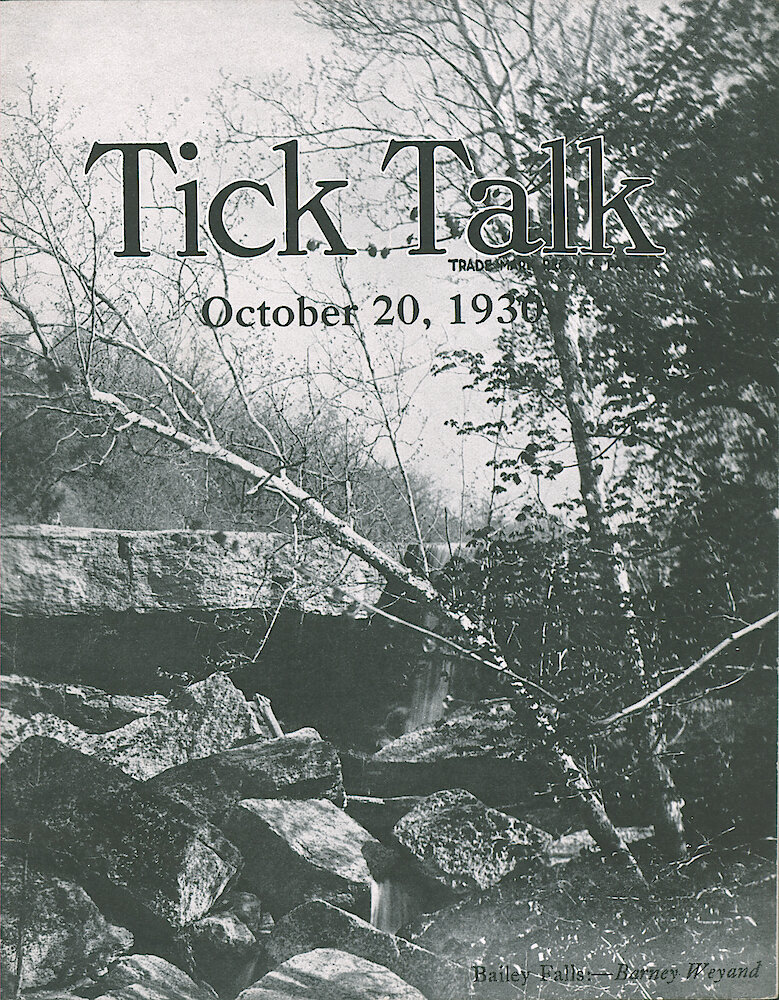 Westclox Tick Talk, October 20, 1930 (Factory Edition), Vol. 16 No. 8 > F. Picture: "Bailey Falls" — Barney Weyand