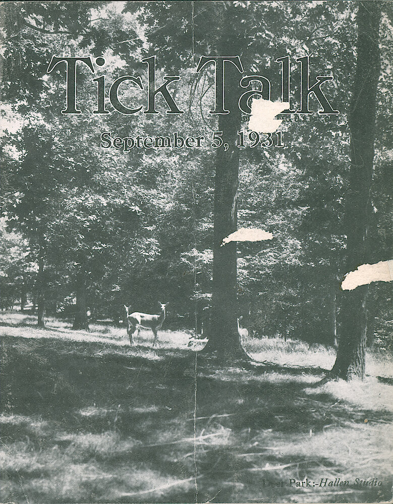 Westclox Tick Talk, September 5, 1931 (Factory Edition), Vol. 17 No. 5 > F. Picture: "Deer Park"— Hallen Studio