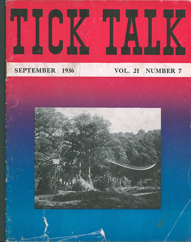 Westclox Tick Talk, September 1936 (Factory Edition), Vol. 21 No. 7 > F. Picture: Old Suspension Bridge Across The Vermillion River At Deer Park (caption On Page 7).