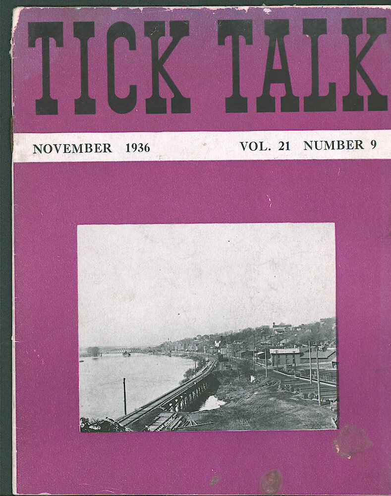 Wesclox Tick Talk, November 1936 (Factory Edition), Vol. 21 No. 9 > F. Picture: "Water Street In Peru, Illinois 25 Years Ago (1911). Caption On Page 7.