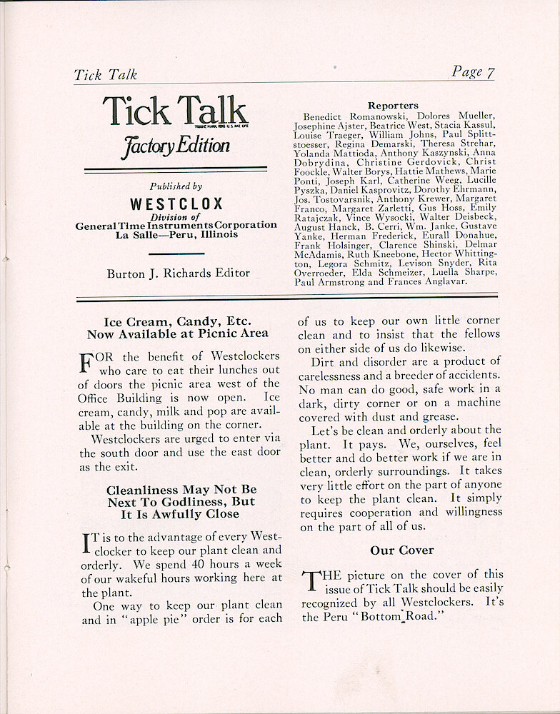 Westclox Tick Talk, May 28, 1937 (Factory Edition), Vol. 22 No. 3 > 7. Picture Caption: The Peru "Bottom" Road.