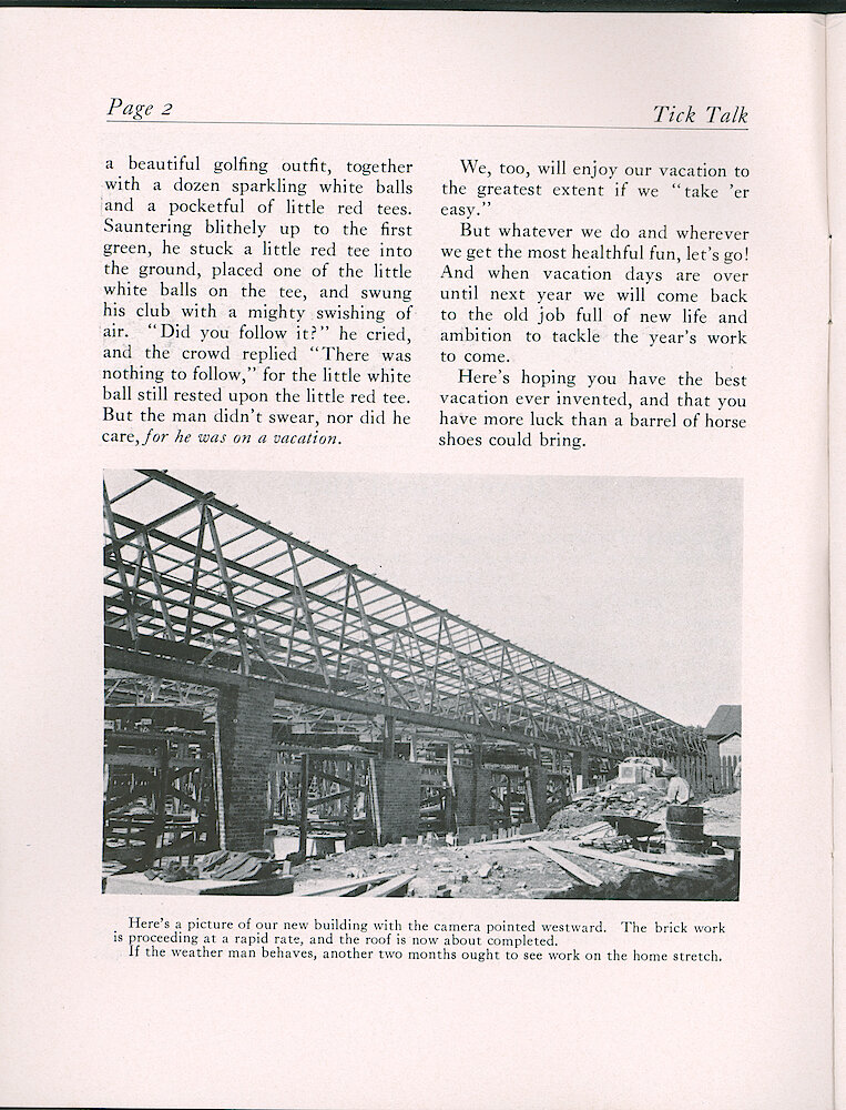 Westclox Tick Talk, July 1, 1937 (Factory Edition), Vol. 22 No. 4 > 2. Factory: Construction Of The New Building.