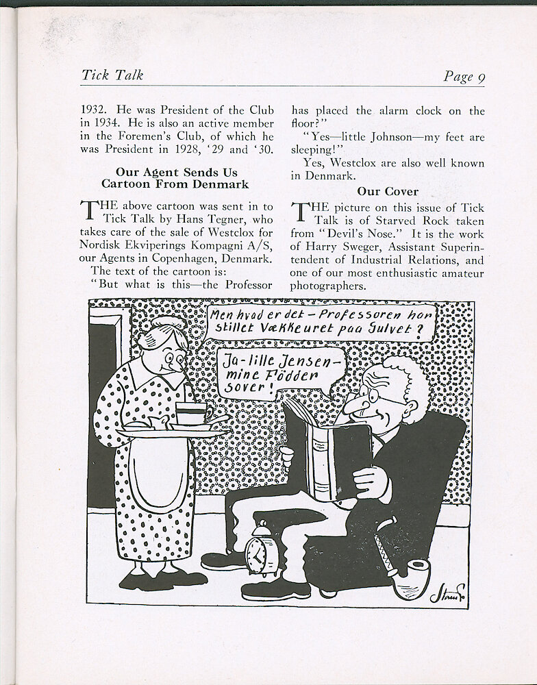 Westclox Tick talk, May 20, 1938 (Factory Edition), Vol. 23 No. 4 > 9. Picture Caption: Starved Rock Taken From "Devil&039;s Nose" By Harry Sweger