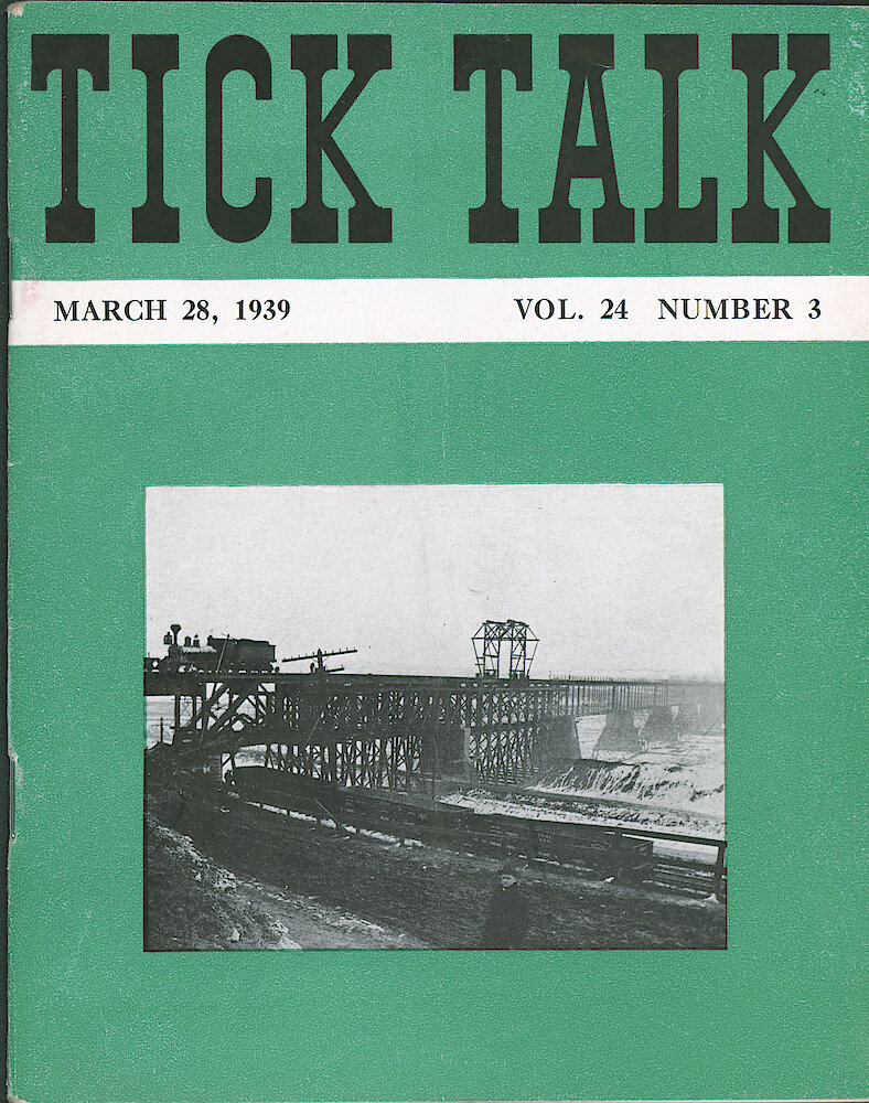 Westclox Tick Talk, March 28, 1939 (Factory Edition), Vol. 24 No. 3 > F. Picture: Old Illinois Central Railway Bridge Located Southeast Of La Salle Across The River; By John Loehr. Caption On Page 10.