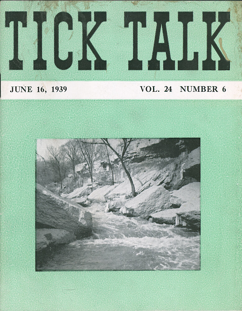 Westclox Tick Talk, June 16, 1939 (Factory Edition), Vol. 24 No. 6 > F. Picture: The "Tunnel", A Popular Swimming Hole In The Vermillion River Northeast Of La Salle. Caption On Page 2.