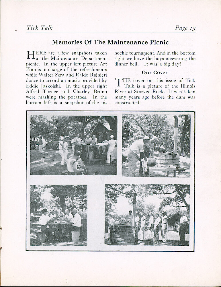 Westclox Tick Talk, September 1939 (Factory Edition), Vol. 24 No. 9 > 13. Cover Caption: Illinois River At Starved Rock, Many Years Ago Before The Dam Was Built.