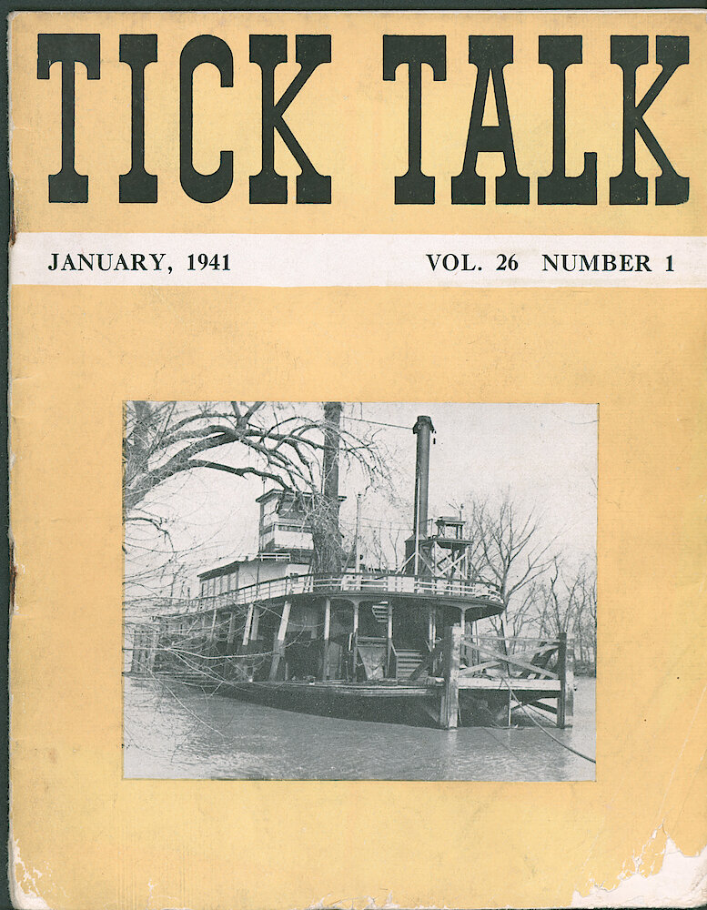 Westclox Tick Talk, January 1941 (Factory Edition), Vol. 26 No. 1 > F. Picture: A Government Boat At Anchor In Hennepin Canal, By Fred Weber. Caption On Page 7.