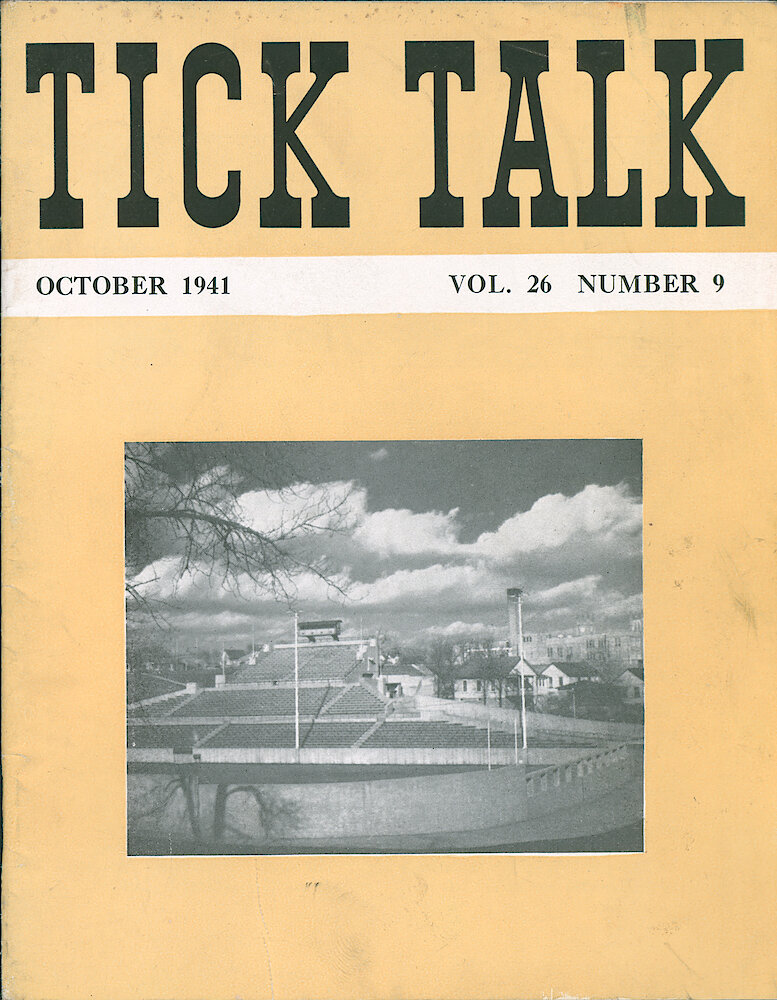 Westclox Tick Talk, October 1941 (Factory Edition), Vol. 26 No. 9 > F. Picture: The High School Stadium By H. C. Sweger. Caption On Page 13.