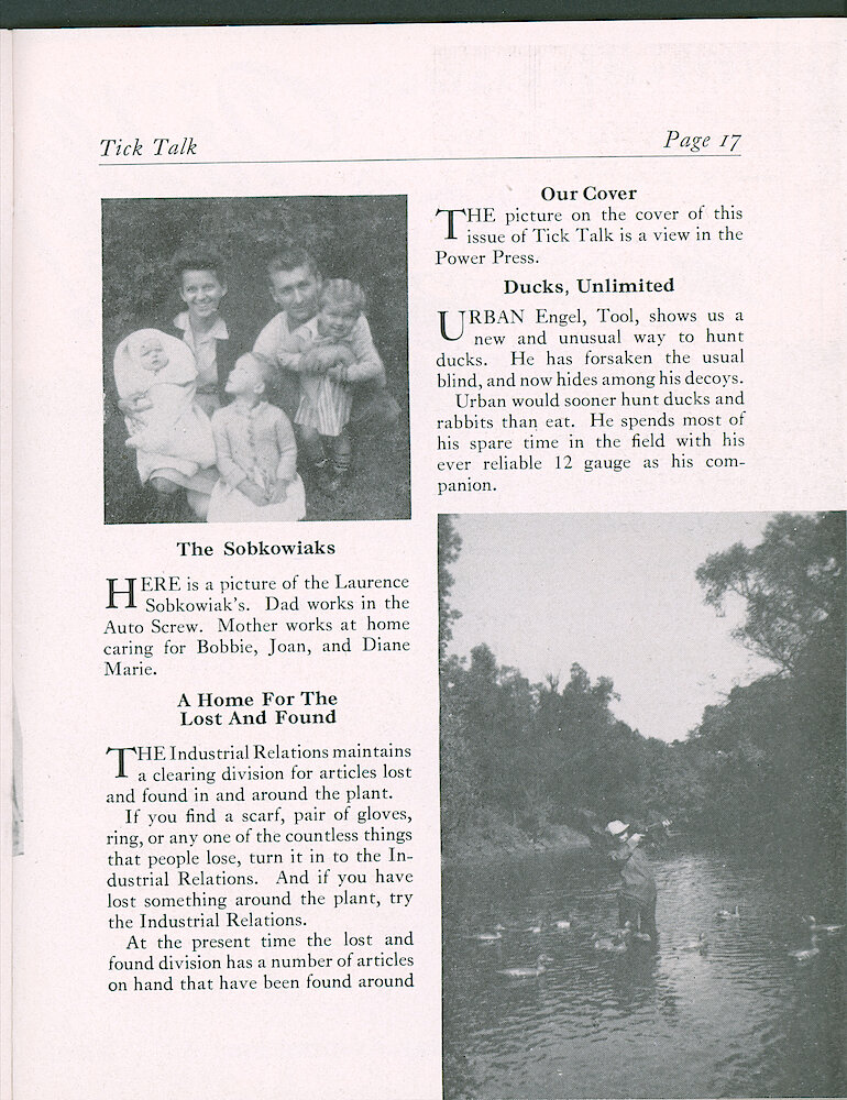 Westclox Tick Talk, November 1943, Vol. 28 No. 11 > 17. Cover Caption: View In The Power Press Department.