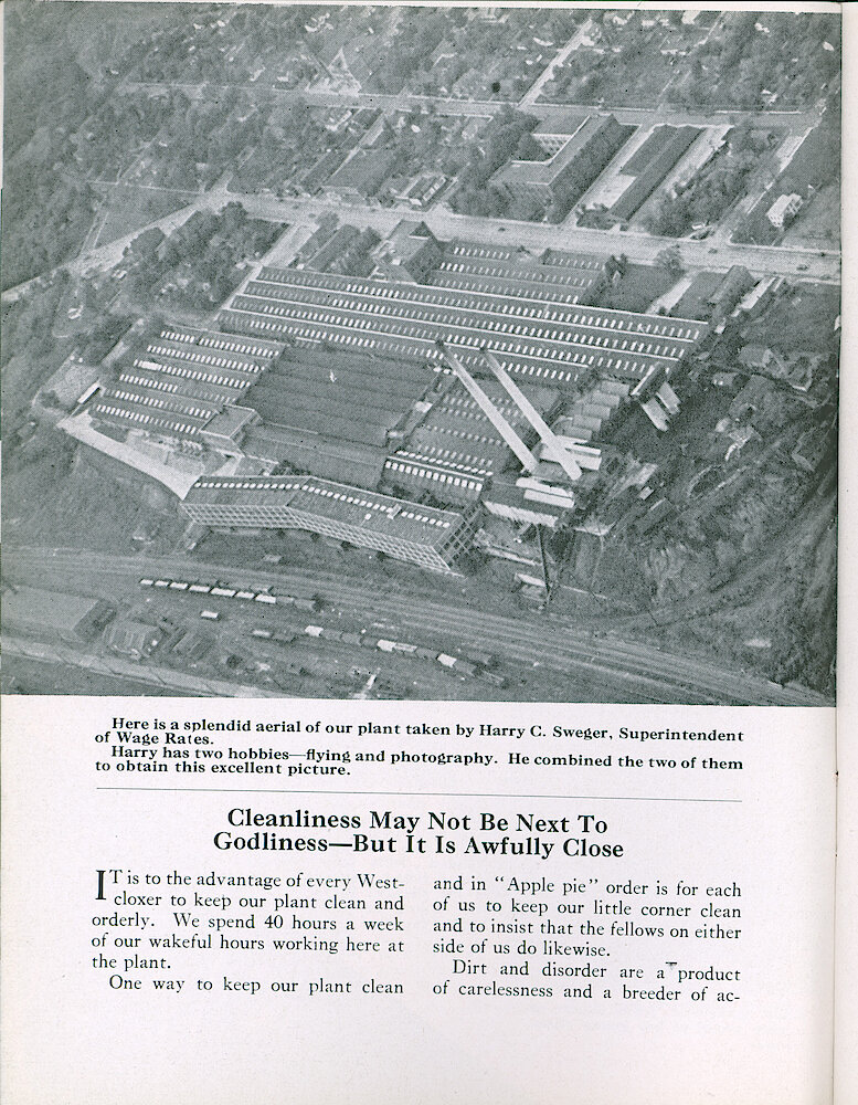 Westclox Tick Talk, April 1946, Vol. 31 No. 4 > 12. Factory: Aerial View Of The Factory By Harry C. Sweger.