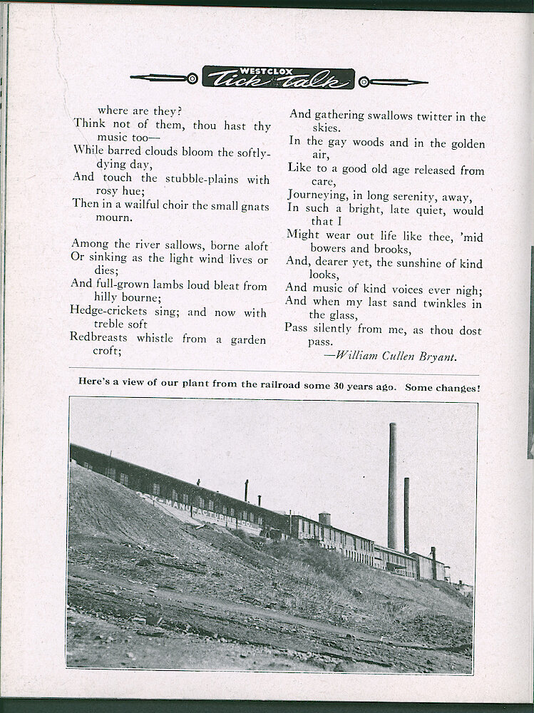 Westclox Tick Talk, September 1947, Vol. 32 No. 9 > 32. Historical Picture: View Of Plant From The Railroad Around 30 Years Ago.