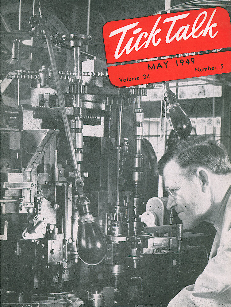 Westclox Tick Talk, May 1949, Vol. 34 No. 5 > F. Manufacturing: Ira Braun, In The Casting Department, Started At Westclox In 1912 (caption On Page 11).