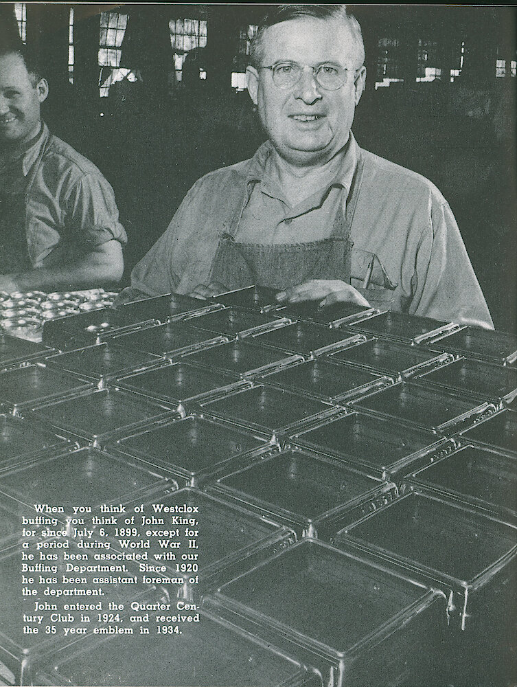 Westclox Tick Talk, July 1949, Vol. 34 No. 7 > 10. Personnel: John King Completes 50 Years Of Service.