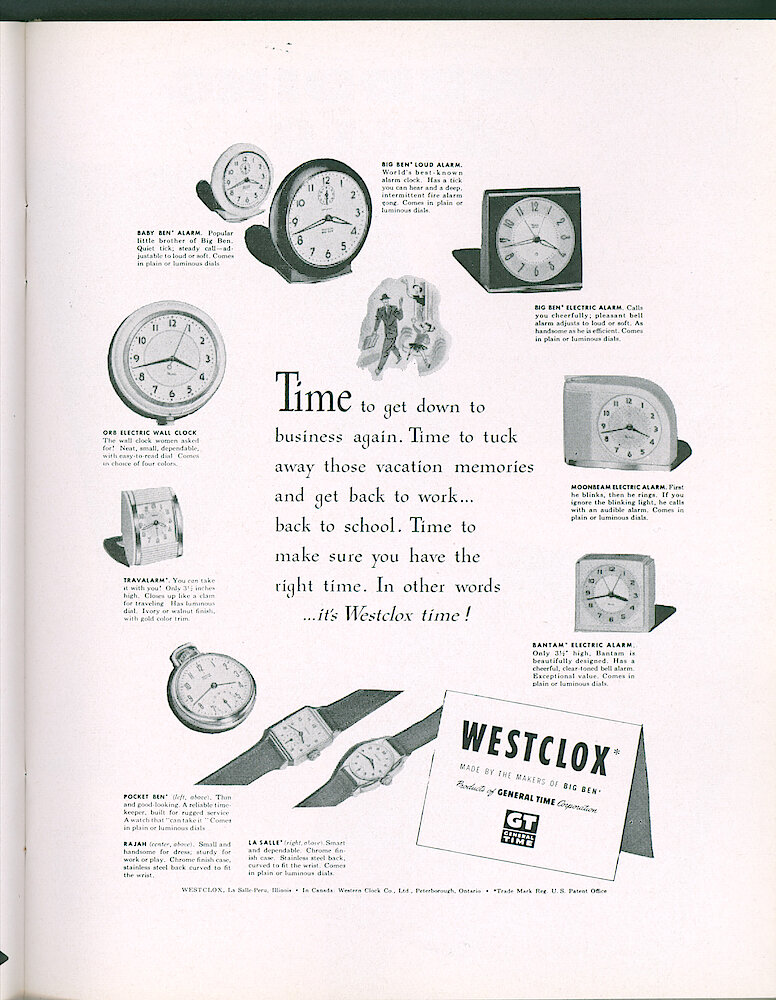 Clock & Watch Magazine Advertisement: Westclox Tick Talk, September ...