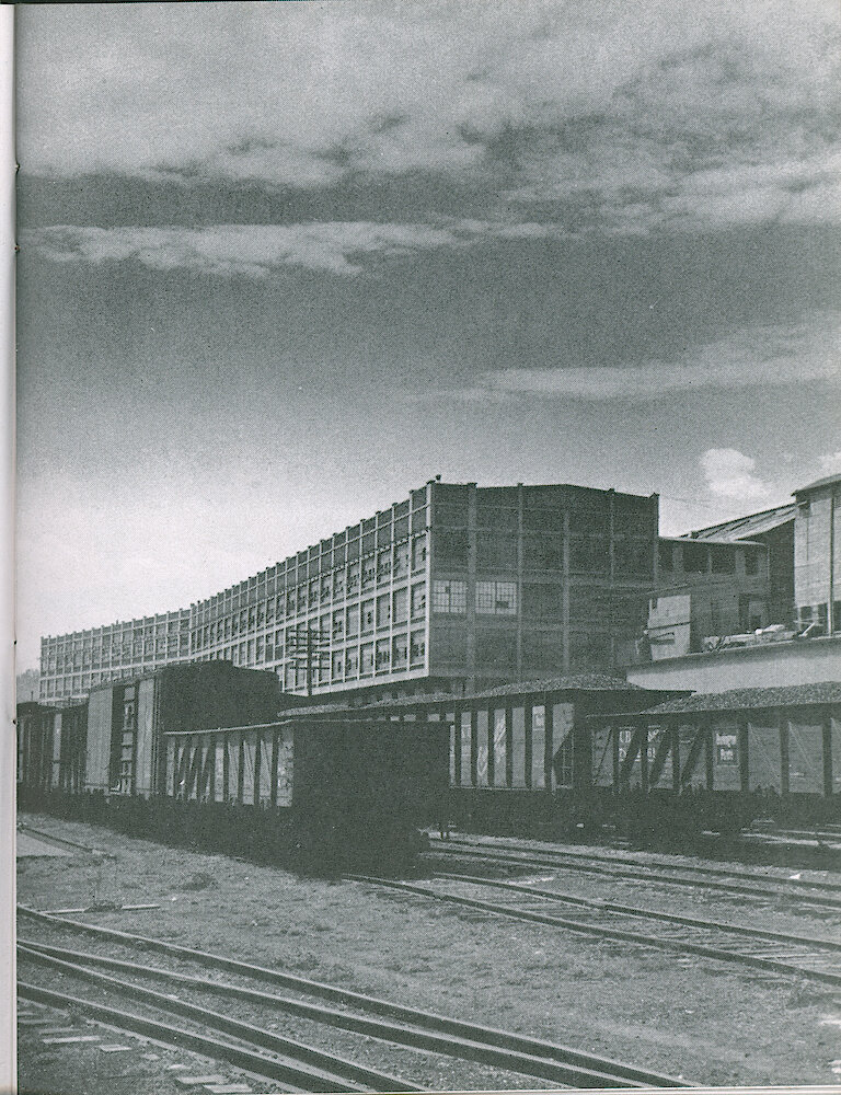 Westclox Tick Talk, February 1951, Vol. 36 No. 2 > 27. Factory: Our Back Door Is A Busy Place, For Through It Come The Raw Materials To Keep Out Plant Going, And Out Through It Go The Timepieces We Make To Keep America On Time." (caption On Page 26)