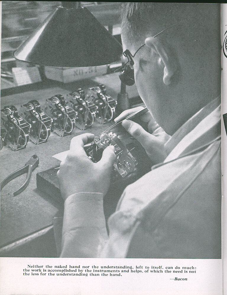 Westclox Tick Talk, February 1951, Vol. 36 No. 2 > 30. Manufacturing: Adjusting Big Ben Escapements.