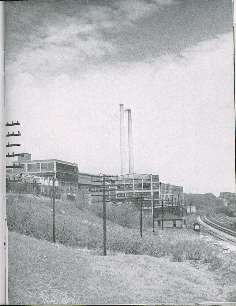 Westclox Tick Talk, March 1951, Vol. 36 No. 3 > 33. Factory: Here Is The View Of The Plant People Get Who Use The Pedestrian Bridge At The Foot Of Pulaski Street.