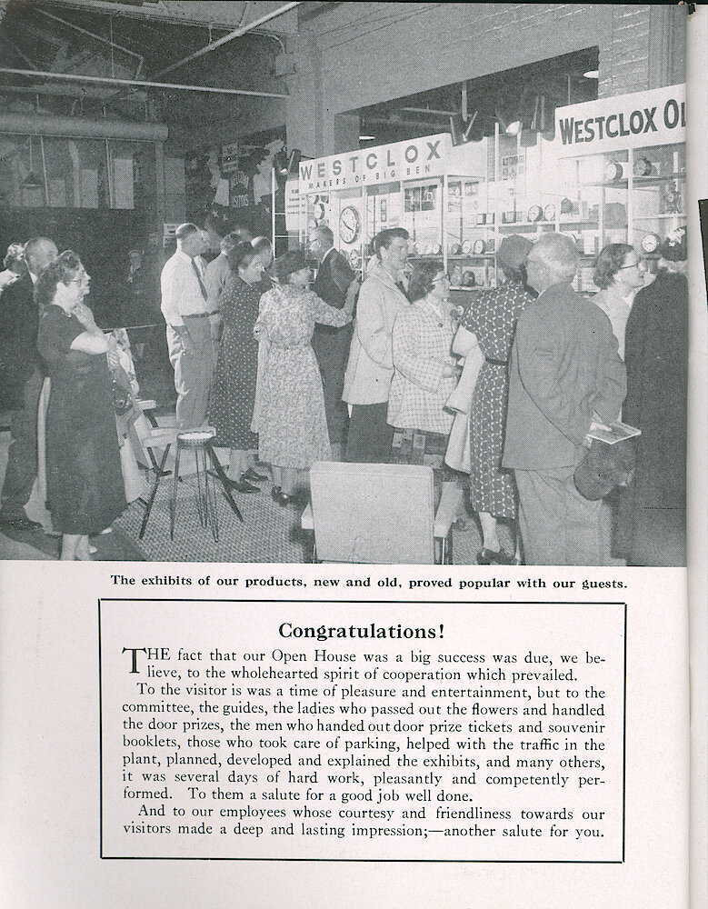 Westclox Tick Talk, May 1956, Vol. 41 No. 4 > 4. Factory: Open House April 25-26, 1956