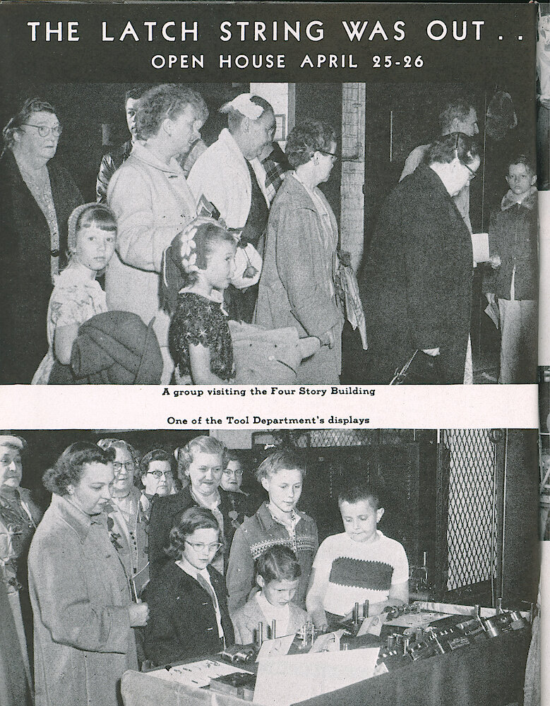 Westclox Tick Talk, May 1956, Vol. 41 No. 4 > 6. Factory: Open House April 25-26, 1956
