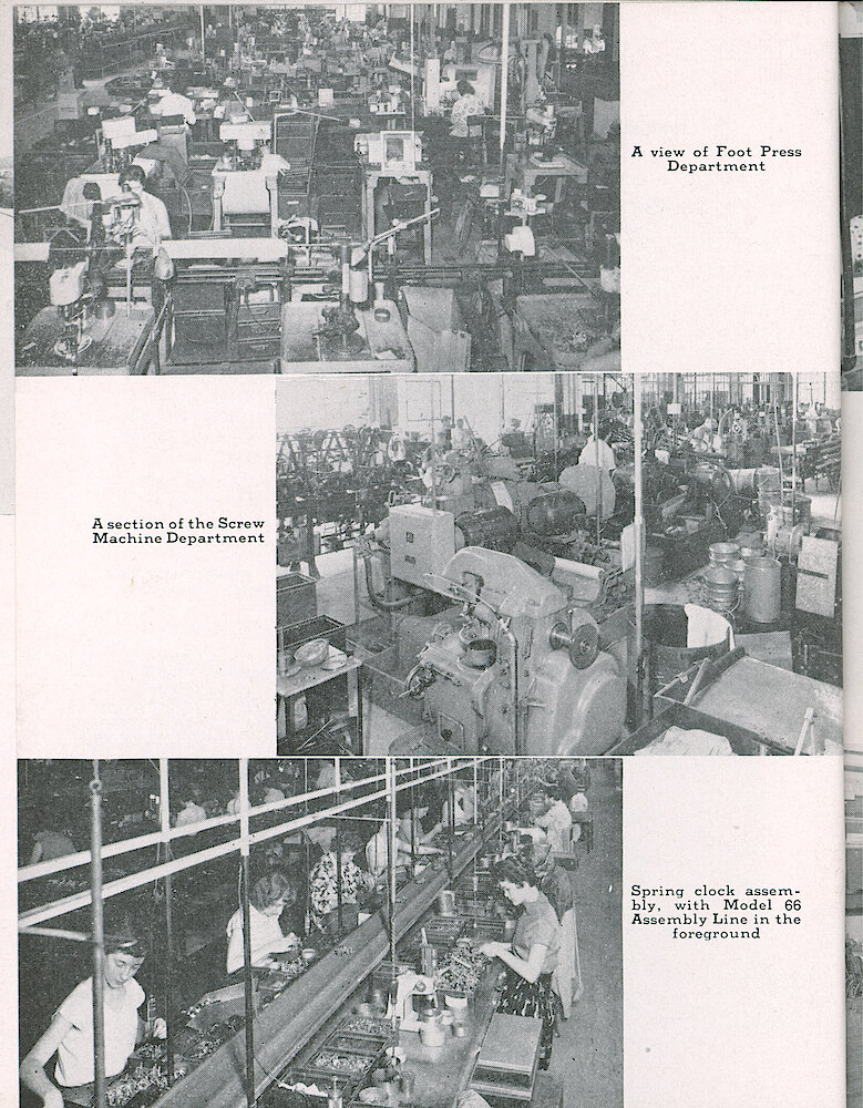 Westclox Tick Talk, August 1956, Vol. 41 No. 6 > 4. Factory: Corporate: "Western Clock Company, Limited Produces Clocks For The Canadian Market"