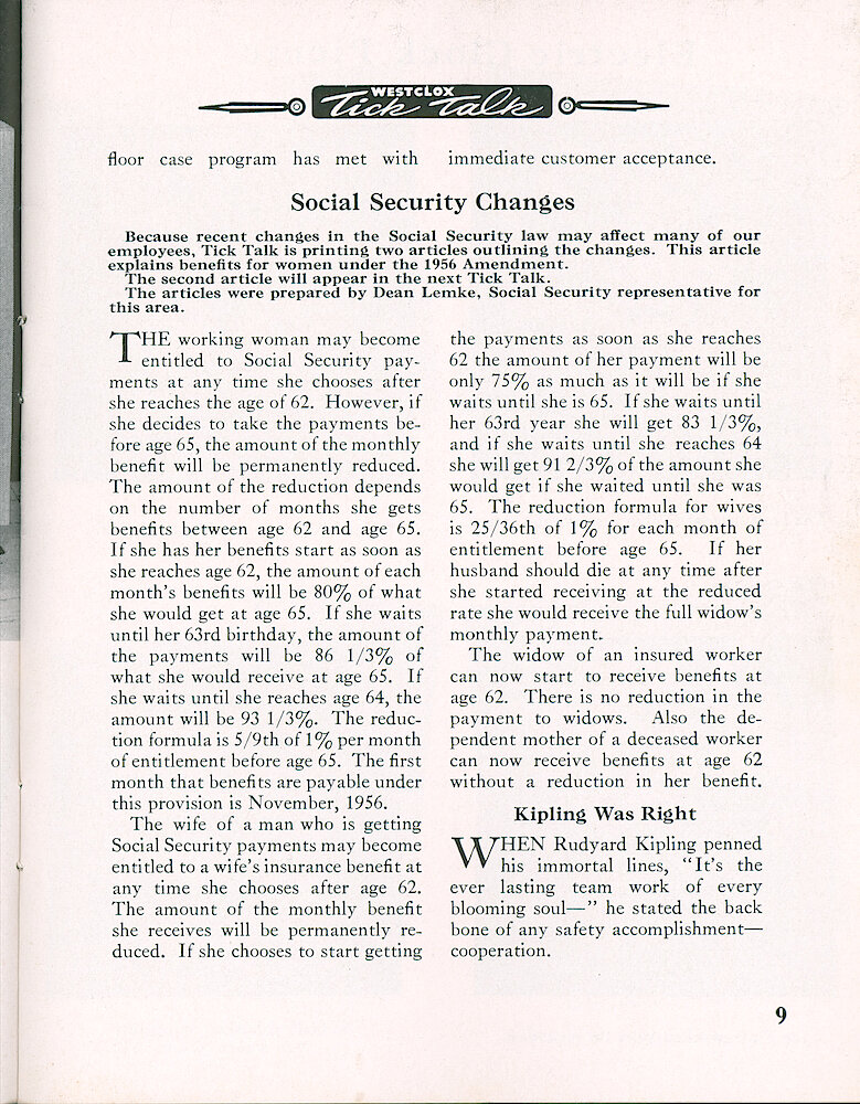 Westclox Tick Talk, September 1956, Vol. 41 No. 7 > 9. Marketing: "Display Cases Made Available To Our Dealers"