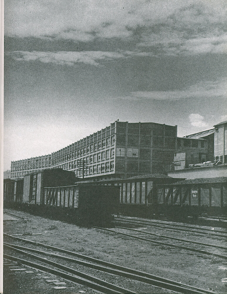 Westclox Tick Talk, September 1956, Vol. 41 No. 7 > 37. Factory: Back View Of The Peru Factory And Railroad Tracks.