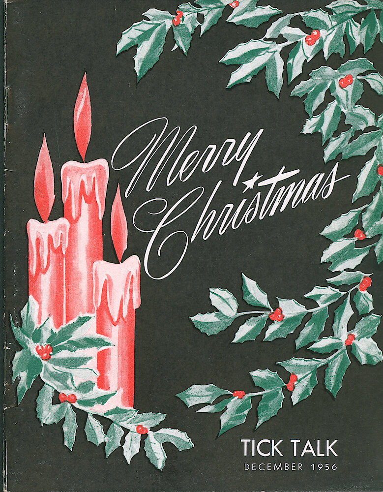 Westclox Tick Talk, December 1956, Vol. 41 Christmas Issue > F. Picture: Christmas Cover