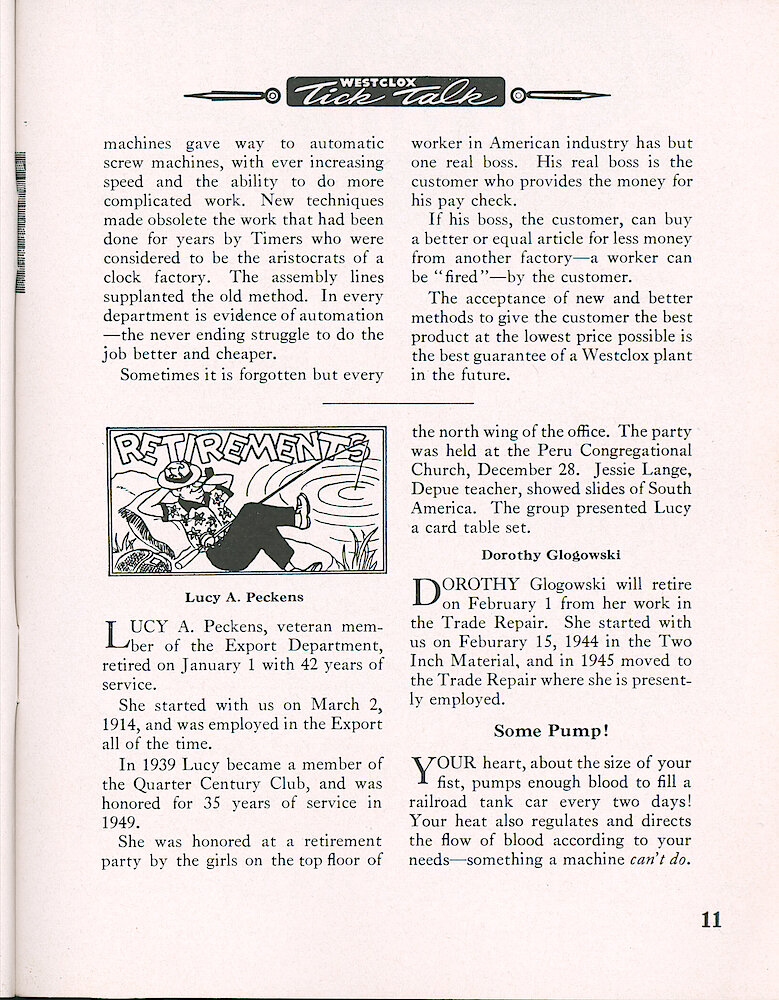 Westclox Tick Talk, January 1957, Vol. 42 No. 1 > 11. Corporate: Marketing: "Westclox Started Automation In 1885"