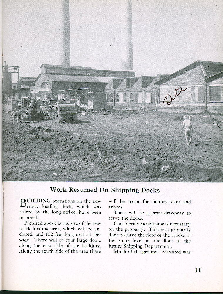 Westclox Tick Talk, September 1957, Vol. 42 No. 5 > 11. Factory: "Work Resumed On Shipping Docks"