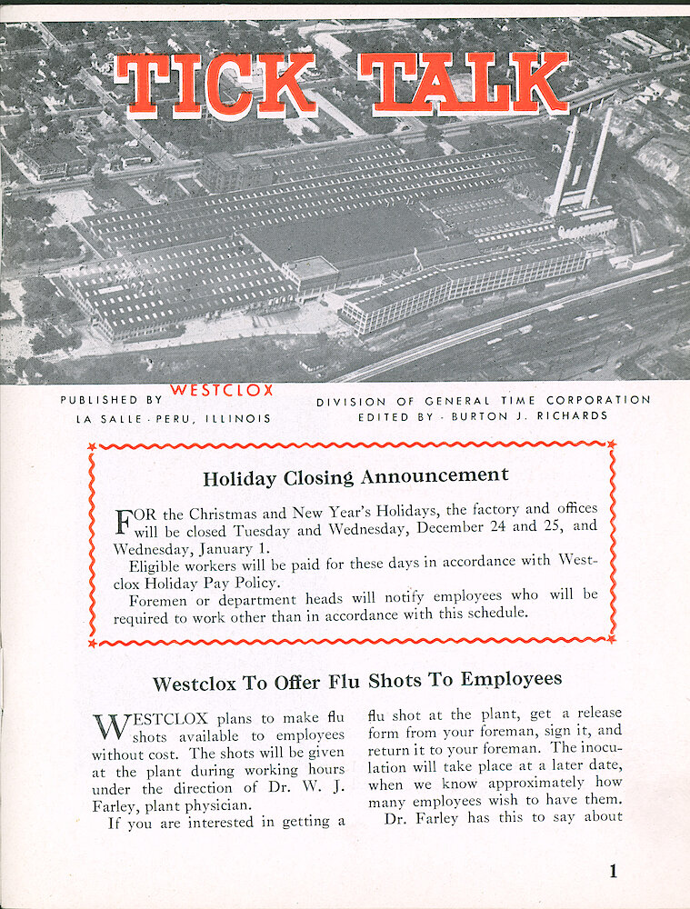 Westclox Tick Talk, November 1957, Vol. 42 No. 7 > 1