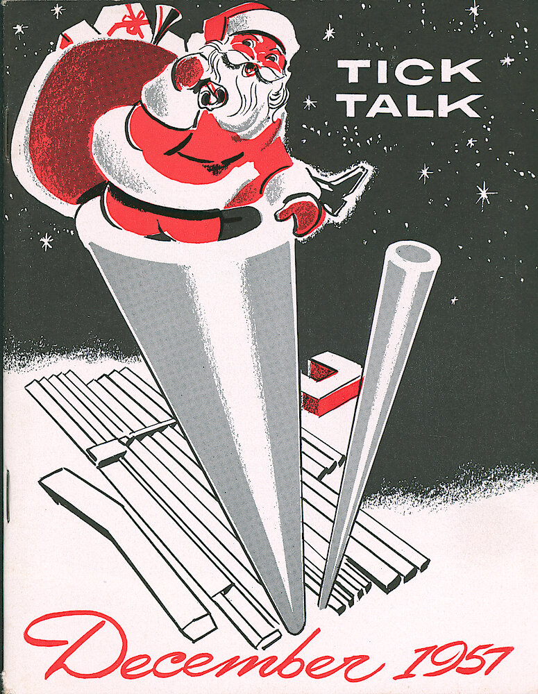 Westclox Tick Talk, December 1957, Vol. 42 Christmas Issue > F. Picture: Christmas Cover