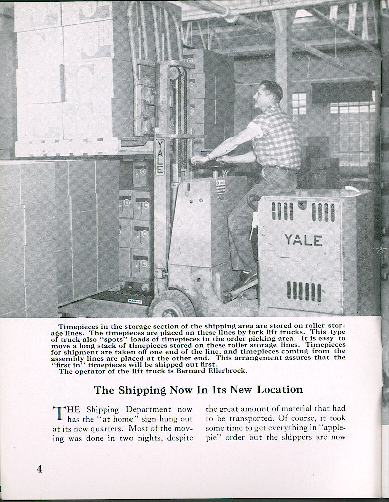 Westclox Tick Talk, February 1958, Vol. 43 No. 2 > 4. Factory: "The Shipping Now In Its New Location"