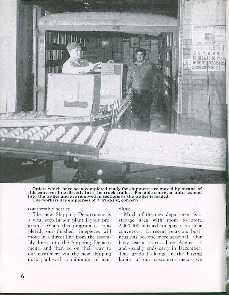 Westclox Tick Talk, February 1958, Vol. 43 No. 2 > 6. Factory: "The Shipping Now In Its New Location"