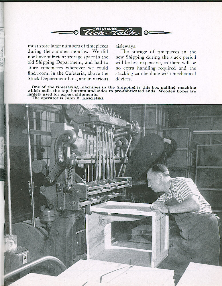 Westclox Tick Talk, February 1958, Vol. 43 No. 2 > 7. Factory: "The Shipping Now In Its New Location"