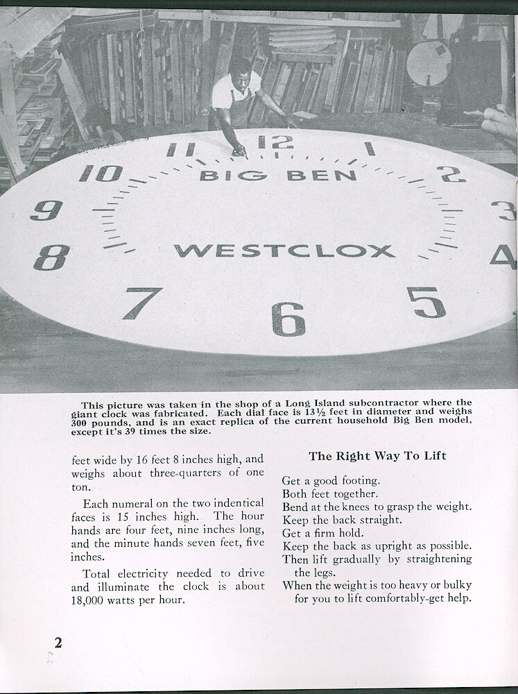 Westclox Tick Talk, August 1959 > 2. The World&039;s Largest Indoor Clock, Style 7 Big Ben Design, In Grand Central Station In New York.